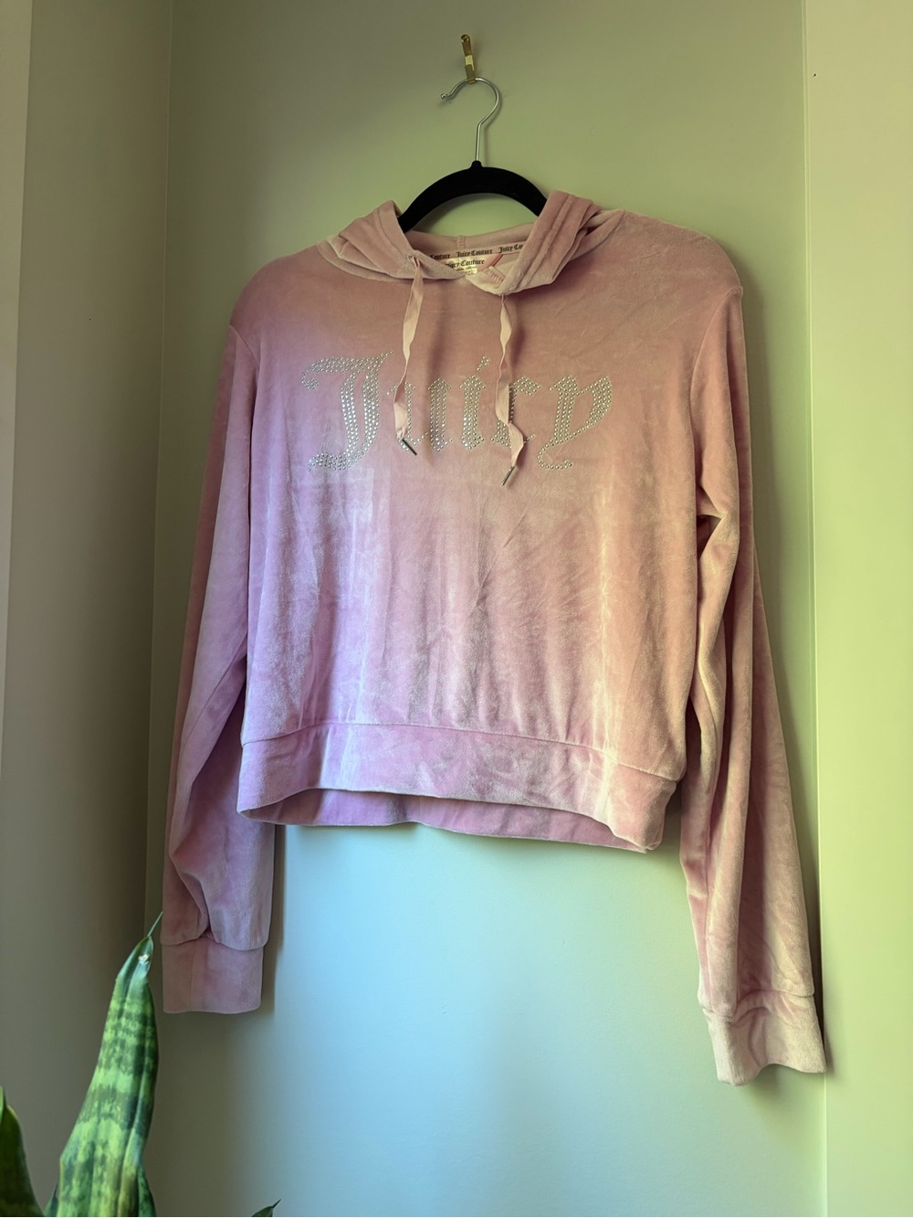 Baby Pink Juicy Couture velour hoodie sweater
